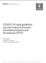 COVID-19 rapid guideline: vaccine-induced immune thrombocytopenia and thrombosis (VITT) [NG200]